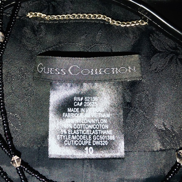 Guess black satin/jacquard jacket & miniskirt - Picture 4 of 7